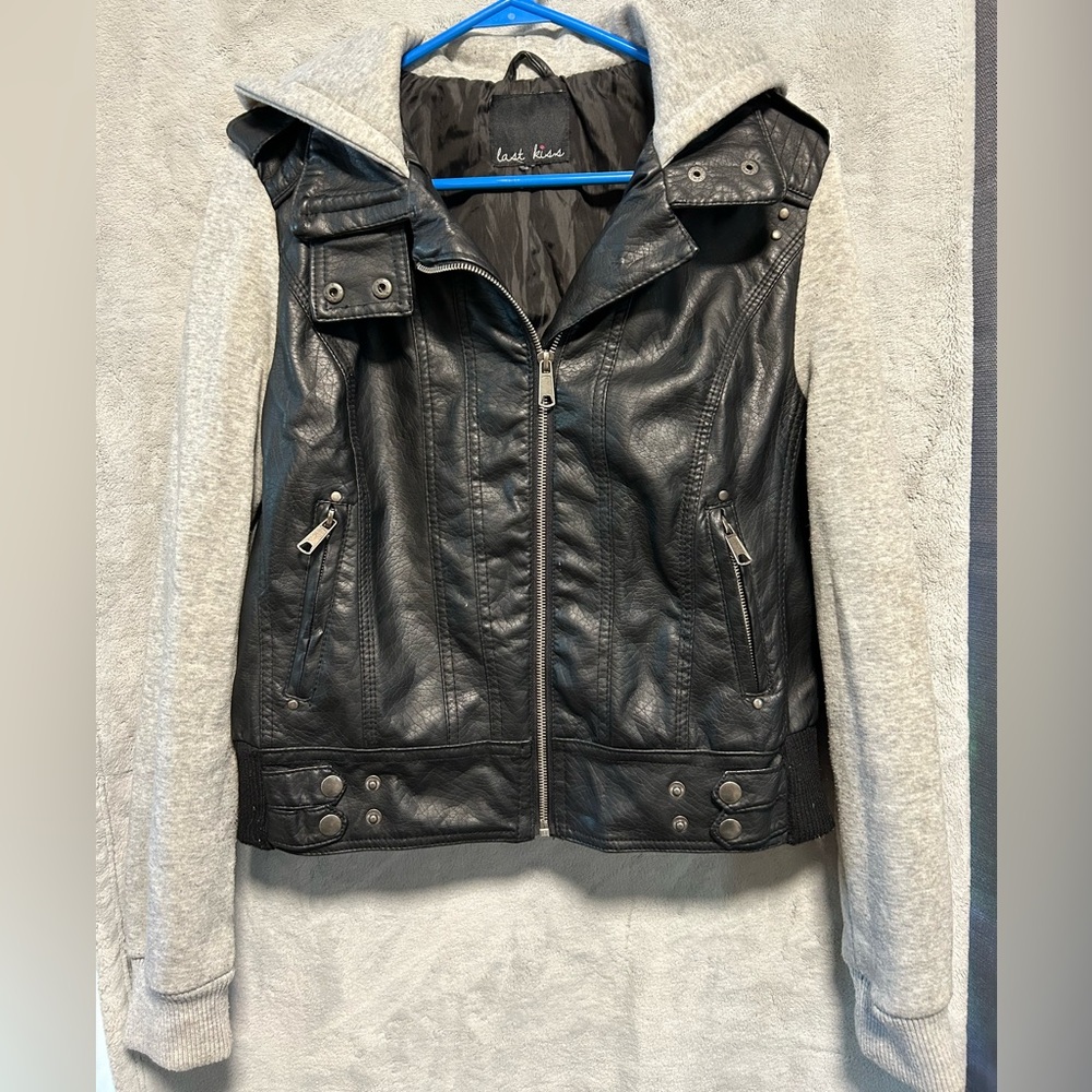 Last Kiss Leather Hooded Jacket